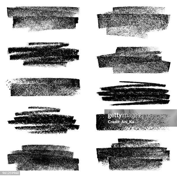 bildbanksillustrationer, clip art samt tecknat material och ikoner med uppsättning av krita linjer - blyertspenna