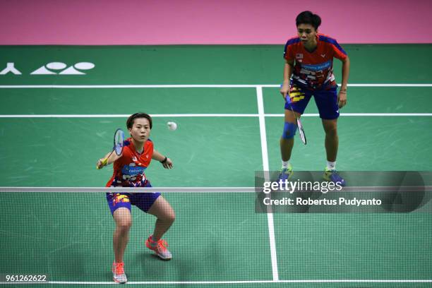 Yea Ching Goh and Soong Fie Cho of Malaysia compete against Chen Qingchen and Jia Yifan of China during Preliminary Round on day three of the BWF...