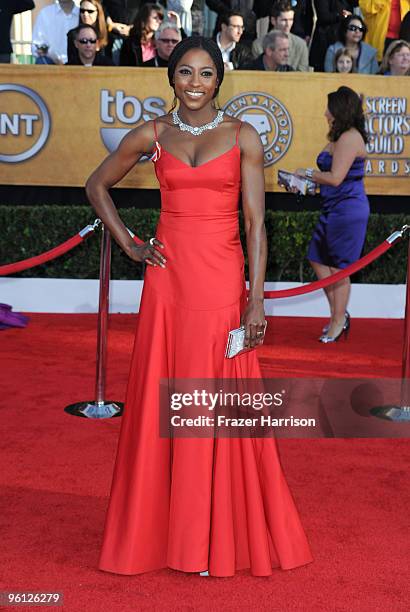 Actress Rutina Wesley arrives at the 16th Annual Screen Actors Guild Awards held at the Shrine Auditorium on January 23, 2010 in Los Angeles,...