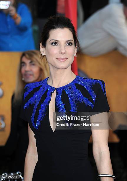 Actress Sandra Bullock arrives at the 16th Annual Screen Actors Guild Awards held at the Shrine Auditorium on January 23, 2010 in Los Angeles,...