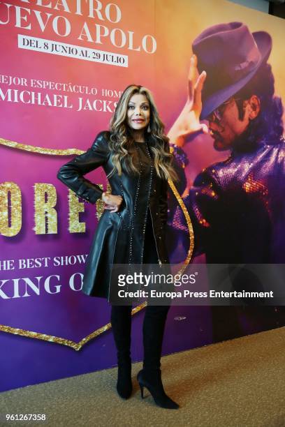 La Toya Jackson attends 'Forever' photocall at Eurostar Madrid Tower Hotel on May 21, 2018 in Madrid, Spain.