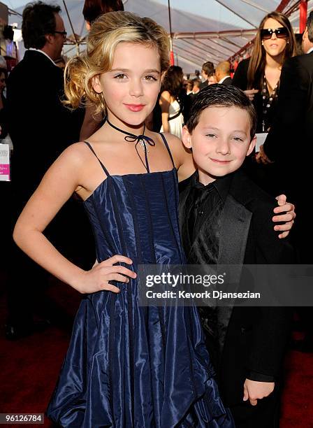 Actress Kiernan Shipka and actor Jared Gilmore arrives at the 16th Annual Screen Actors Guild Awards held at the Shrine Auditorium on January 23,...