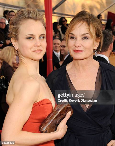 Actress Jessica Lange and guest arrive at the 16th Annual Screen Actors Guild Awards held at the Shrine Auditorium on January 23, 2010 in Los...