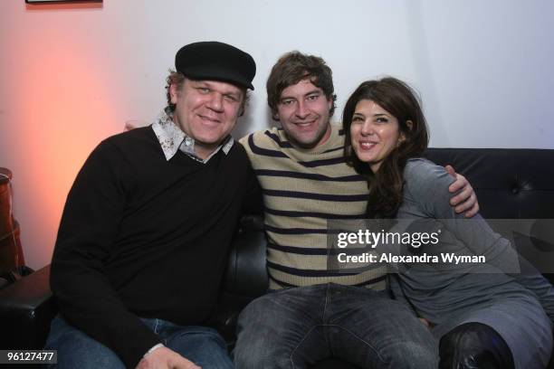 Actor John C. Reilly, director Mark Duplass and Actress Marisa Tomei attend the "Cyrus" premiere after party presented by Fox Searchlight on January...