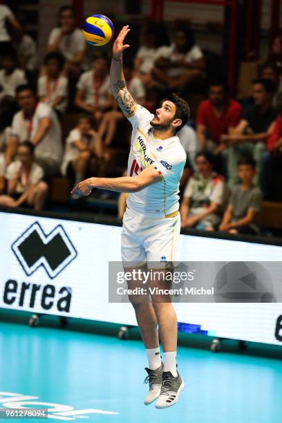Nicolas Le Goff of France during the Volleyball Men's Nations League match between France and Japan on May 21, 2018 in Caen, France.