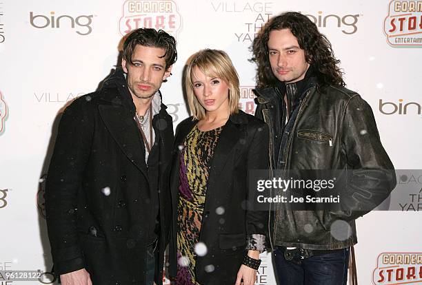 Actors James Carpinello, Emily Padgett and singer Constantine Maroulis attend the "Sympathy For Delicious" & "Hesher" after party at Village at the...