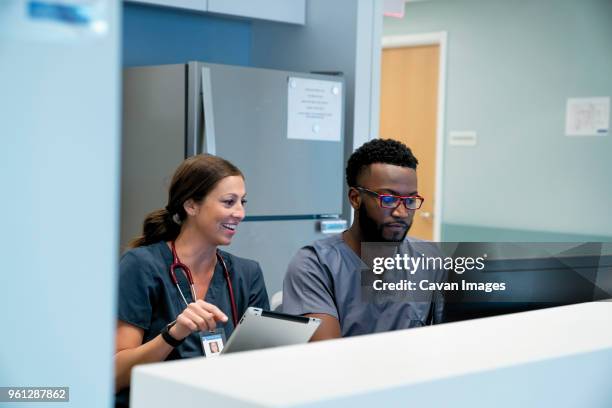 Two Nurses At Computer Two Nurses On Computer Photos and Premium High Res Pictures - Getty Images