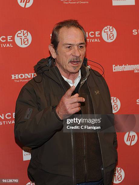 Actor Tommy Lee Jones attends "The Company Men" Premiere during the 2010 Sundance Film Festival at Eccles Center Theatre on January 22, 2010 in Park...