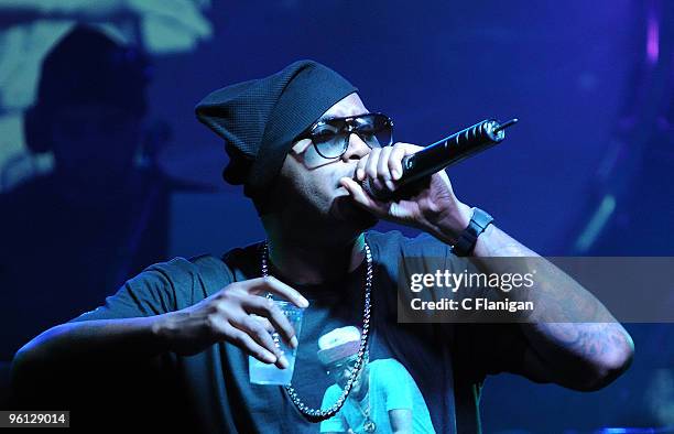 Rapper NAS Performs during the 2010 Sundance Film Festival at Harry O's Nightclub on January 22, 2010 in Park City, Utah.