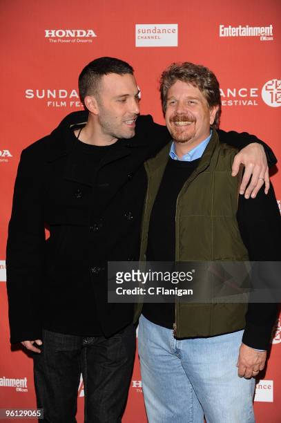 Actor Ben Affleck and Director John Wells attend "The Company Men" Premiere during the 2010 Sundance Film Festival at Eccles Center Theatre on...