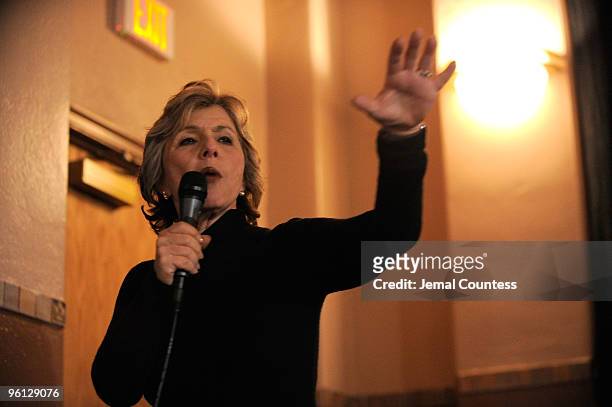 Senator Barbara Boxer attends the "Climate Refugees" premiere during the 2010 Sundance at Library Center Theater on January 23, 2010 in Park City,...