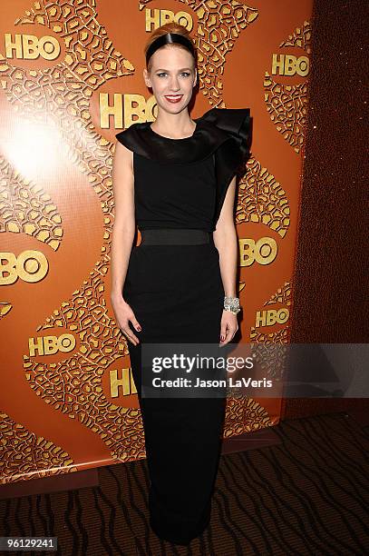 Actress January Jones attends the official HBO after party for the 67th annual Golden Globe Awards at Circa 55 Restaurant at the Beverly Hilton Hotel...