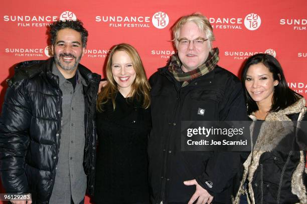 Actor John Ortiz, actress Amy Ryan, director/actor Philip Seymour Hoffman and actress Daphne Rubin-Vega attend the "Jack Goes Boating" premiere...