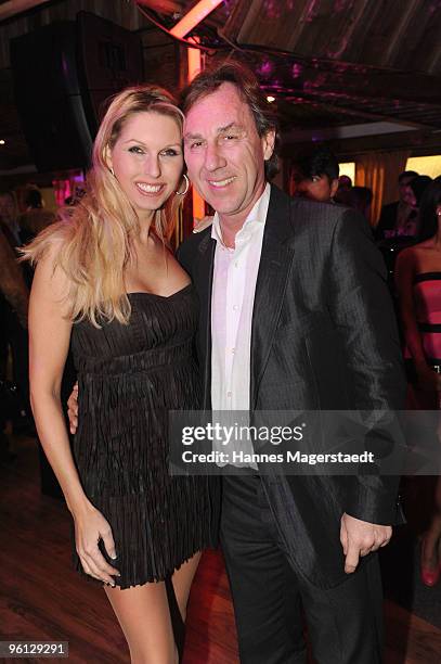 Sabine and Ralph Piller attend the 'Schnitzelessen Party' at Rosis Sonnenbergstuben on January 23, 2010 in Kitzbuehel, Austria.