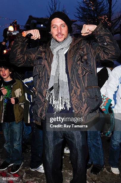 Actor Simon Rex walks in Park City on January 23, 2010 in Park City, Utah.