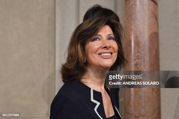 President of the Italian Senate and Forza Italia member, Maria Elisabetta Alberti Casellati, leaves after a meeting with Italian President Sergio...