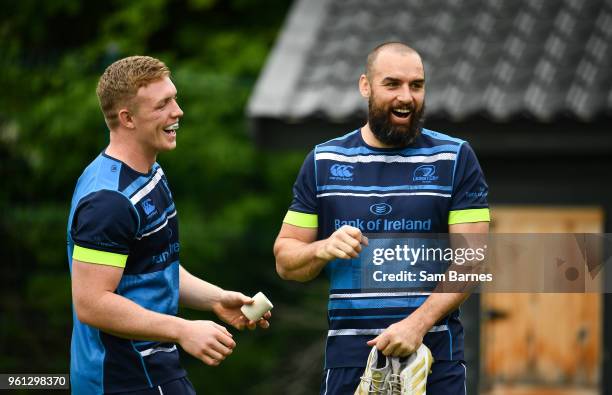 Dublin , Ireland - 22 May 2018; Dan Leavy, left, and Scott Fardy during Leinster Rugby squad training at UCD in Belfield, Dublin.