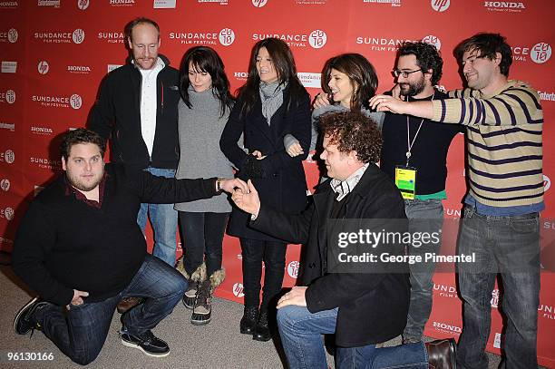 Actors Jonah Hill, Matt Walsh, Katie Aselton, Catherine Keener, Marisa Tomei, John C. Reilly, directors Jay Duplass and director Mark Duplass attend...