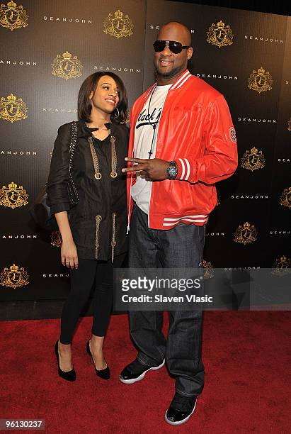 Vince Young and guest attend Justin Dior Combs' 16th birthday party at M2 Ultra Lounge on January 23, 2010 in New York City.
