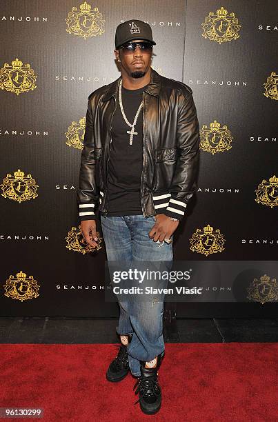 Sean "Diddy" Combs attends Justin Dior Combs' 16th birthday party at M2 Ultra Lounge on January 23, 2010 in New York City.