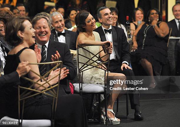 Actors Marion Cotillard and Daniel Day-Lewis attend the TNT/TBS broadcast of the 16th Annual Screen Actors Guild Awards at the Shrine Auditorium on...