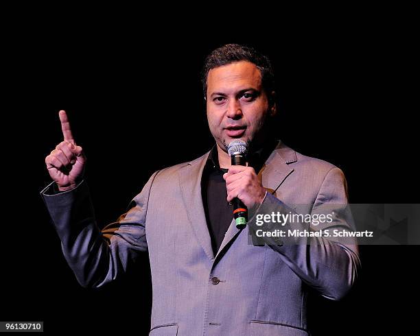 Comedian Ahmed Ahmed performs at The Wiltern Theatre on January 23, 2010 in Los Angeles, California.