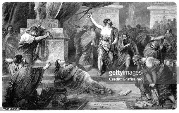 ユリウス ・ カエサルやアウグストゥス開戦 octavianus ブルータスに殺されました。 - ジュリアス シーザー点のイラスト素材／クリップアート素材／マンガ素材／アイコン素材