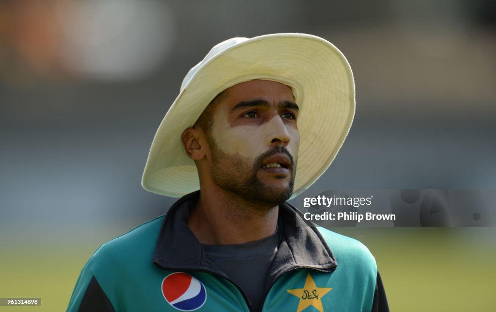 Pakistan. Amir Manager.net Mohammad Amir of Pakistan looks on during a training session before ...