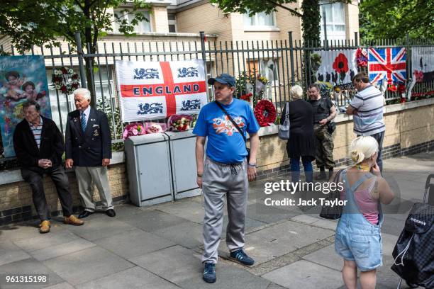 People gather at the site of the murder of Fusilier Lee Rigby on the fifth anniversary on May 22, 2018 in London, England. 25-year-old Fusilier Rigby...