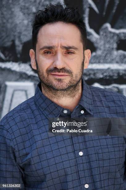 Spanish director Juan Antonio Bayona attends the 'Jurassic World: Fallen Kingdom' photocall at Villa Magna Hotel on May 22, 2018 in Madrid, Spain.