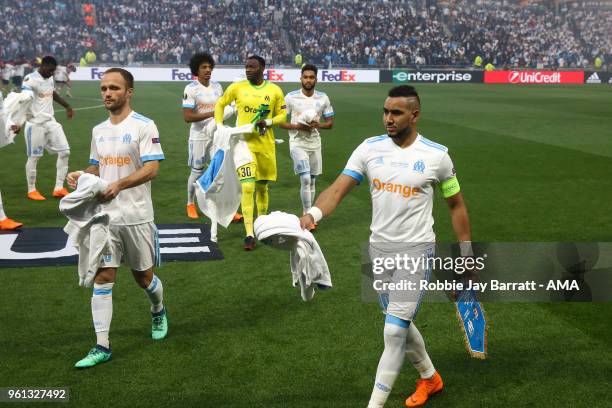 Dimitri Payet of Marseille during the UEFA Europa League Final between Olympique de Marseille and Club Atletico de Madrid at Stade de Lyon on May 16,...