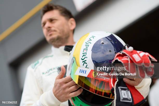 Giancarlo Fisichella is seen at Kaspersky International Driving Academy At Cremona Circuit on May 17, 2018 in Cremona, Italy. Guests invited to the...