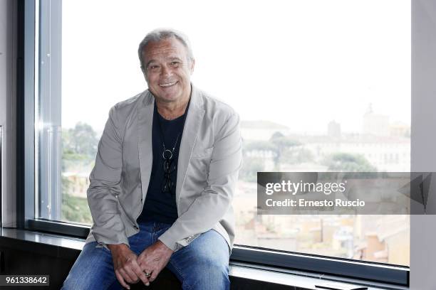 Actor Claudio Amendola attends a photocall for 'Hotel Gagarin' at Hotel Eden on May 22, 2018 in Rome, Italy.