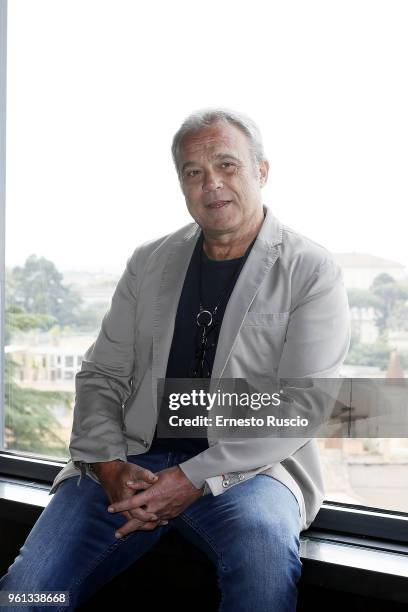 Actor Claudio Amendola attends a photocall for 'Hotel Gagarin' at Hotel Eden on May 22, 2018 in Rome, Italy.