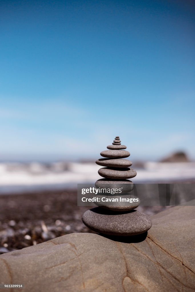 Stack'd Rocks With Stars Stack Of Stones On Rock Against Blue Sky High-Res Stock Photo - Getty ...