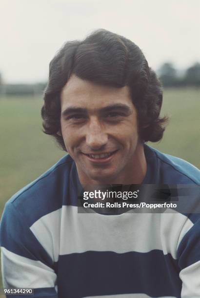 English professional footballer and defender with Queens Park Rangers FC, Dave Clement posed on the pitch at the club's training ground in London...