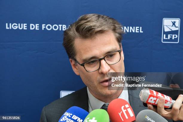 Sebastien Deneux president of the Disciplinary Committee during the LFP Disciplinary Committee after the incidents during the match Ajaccio and Le...