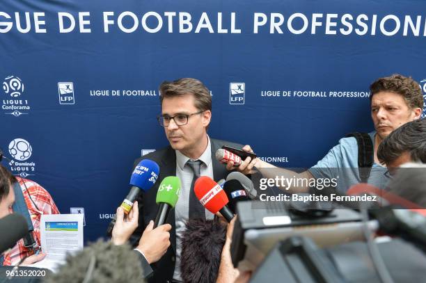 Sebastien Deneux president of the Disciplinary Committee during the LFP Disciplinary Committee after the incidents during the match Ajaccio and Le...