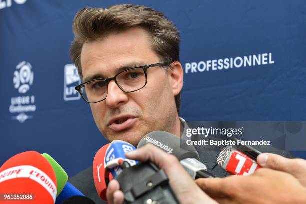Sebastien Deneux president of the Disciplinary Committee during the LFP Disciplinary Committee after the incidents during the match Ajaccio and Le...