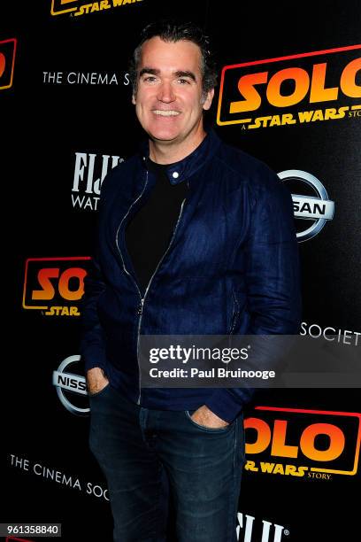 Brian D'Arcy James attends The Cinema Society With Nissan & FIJI Water Host A Screening Of "Solo: A Star Wars Story" at SVA Theatre on May 21, 2018...