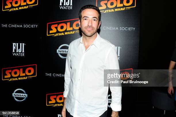 Ari Melber attends The Cinema Society With Nissan & FIJI Water Host A Screening Of "Solo: A Star Wars Story" at SVA Theatre on May 21, 2018 in New...