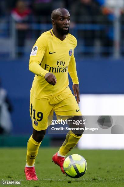 Lassana Diarra of Paris Saint Germain during the French League 1 match between Caen v Paris Saint Germain at the Stade Michel d Ornano on May 19,...