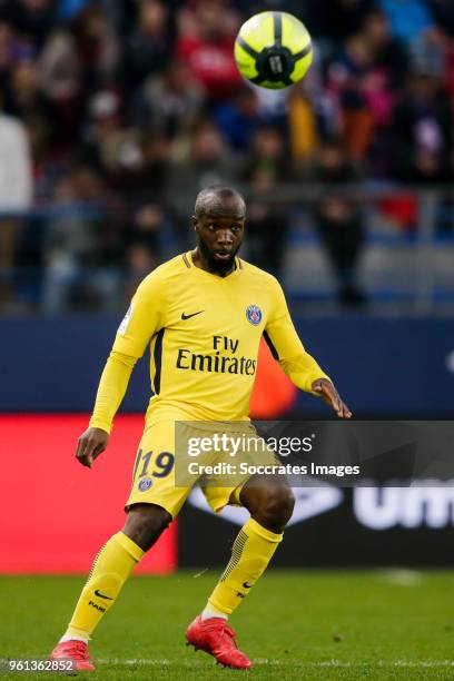 Lassana Diarra of Paris Saint Germain during the French League 1 match between Caen v Paris Saint Germain at the Stade Michel d Ornano on May 19,...