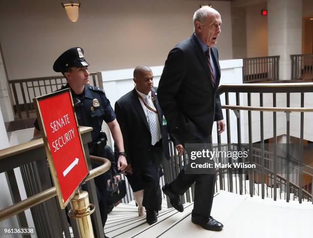 Director of National Intelligence, Dan Coats leaves a closed door meeting with house members regarding election security leading up to the mid-term...