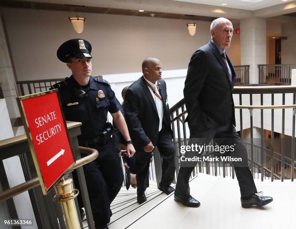 Director of National Intelligence, Dan Coats leaves a closed door meeting with house members regarding election security leading up to the mid-term...