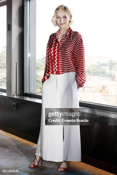 Actress Caterina Shulha attends a photocall for 'Hotel Gagarin' at Hotel Eden on May 22, 2018 in Rome, Italy.