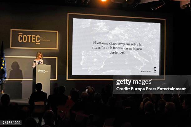 Cristina Garmendia attends COTEC presentation on May 22, 2018 in Madrid, Spain.