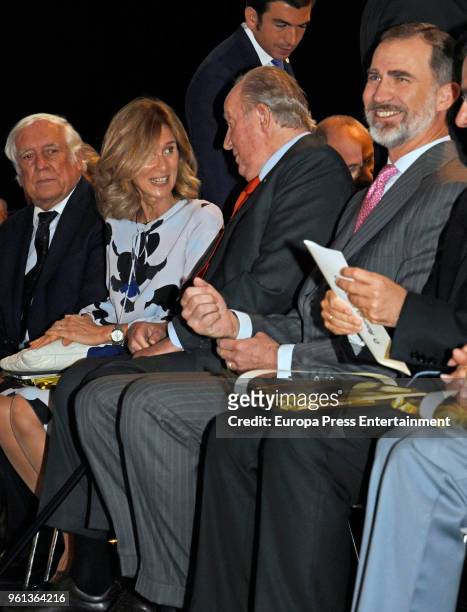 Carlos Espinosa de los Monteros Cristina Garmendia, King Juan Carlos, King Felipe of Spain attend COTEC presentation on May 22, 2018 in Madrid, Spain.