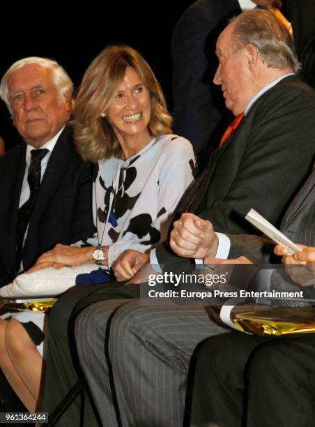 Carlos Espinosa de los Monteros Cristina Garmendia, King Juan Carlos attend COTEC presentation on May 22, 2018 in Madrid, Spain.