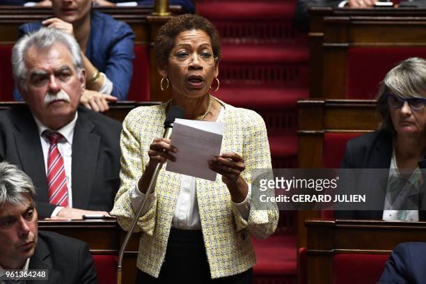 French left wing Nouvelle Gauche Member of Parliament George Pau-Langevin speaks during a session of questions to the Government on May 22 at the...